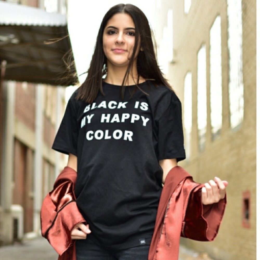 New Era unisex “Black is my happy color” T-shirt